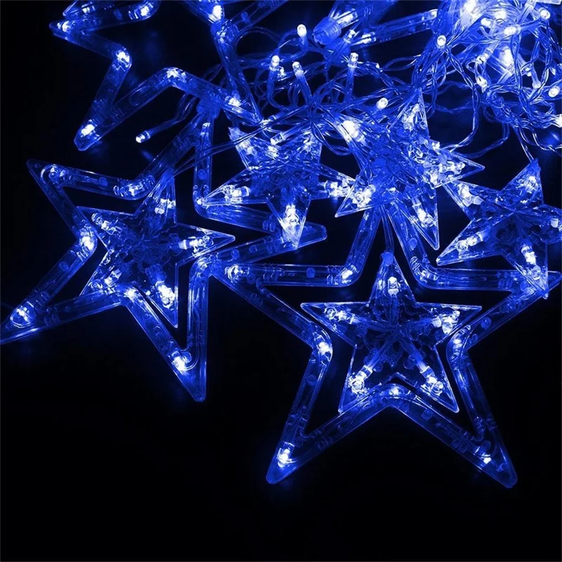 Holiday 168 Leds String Lights Fairy Star Curtain String 100-240V Garland Lights For Home Wedding Party Holiday Decoration