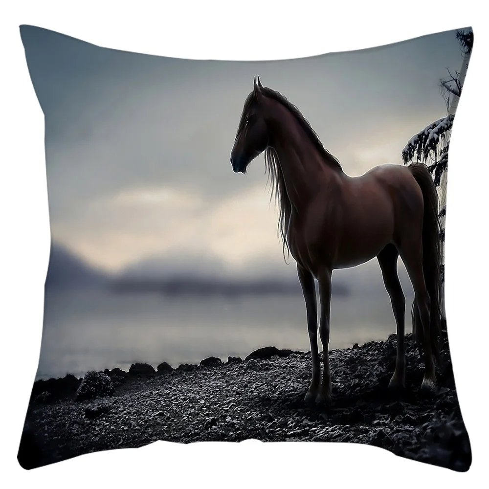 Boniu 45 см наволочка для подушек с рисунком лошади наволочка для стульев домашний декоративный диван Подушка Чехлы - Цвет: PC0108-7
