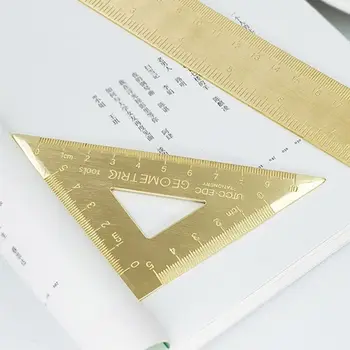 

Brass Lsosceles Triangle Ruler Drawing Painting Measuring Tool Cartography Math H55F