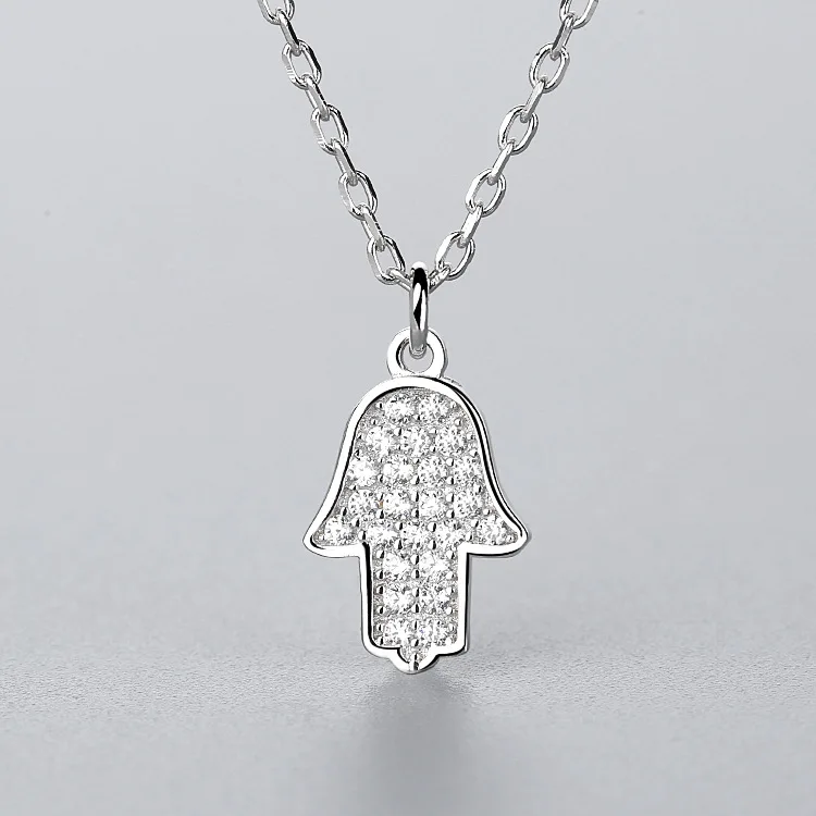 

CMajor Sterling Silver Jewelry European and American Style Fashion Temperament Hand of Fatima Chain Necklace for Women