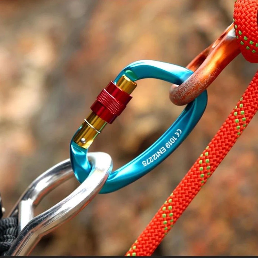 

Rock Climbing Carabiner D Shape 25KN Carbiner Key Hooks Climbing Ascend Security Safety Master Lock Outdoor Protective Equipment