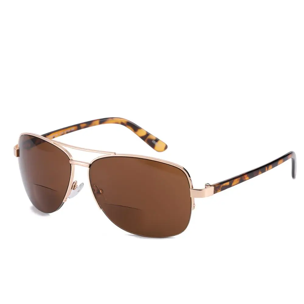 

Retro Metal Pilot Reading Glasses Presbyopia Sun Glasses Men Women Enlarge Bifocal Reading Glass Outdoor Half Rim Fishing