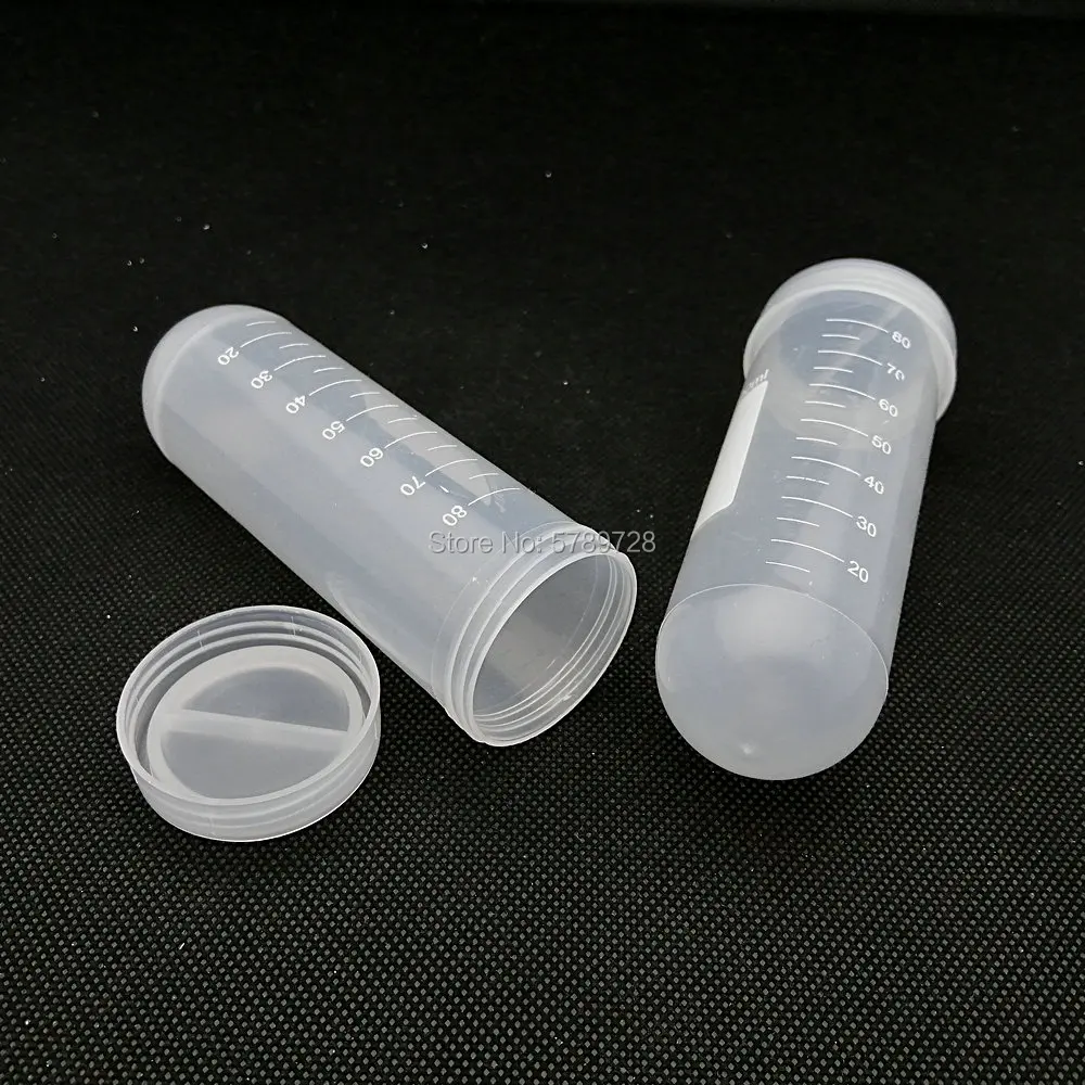 12pcs 100ml plastic centrifuge tube with scale line sample tube with screw cover cap use in PCR analysis