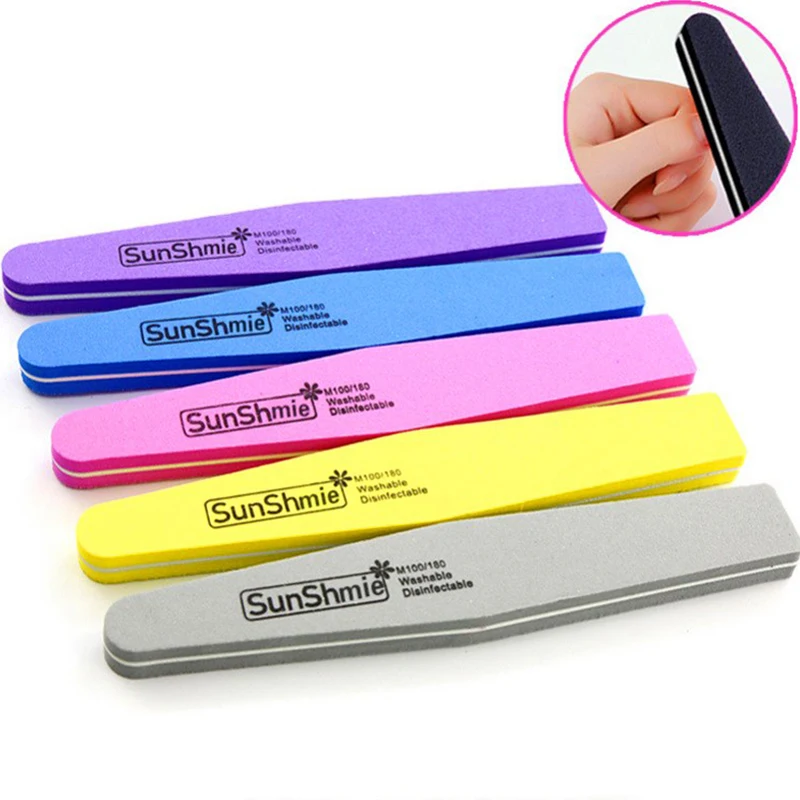 

TIANMI Double Side Nail files 100/180 Colorful Sanding Sponge Nail Block for UV Gel Nail Polish DIY Nail Art