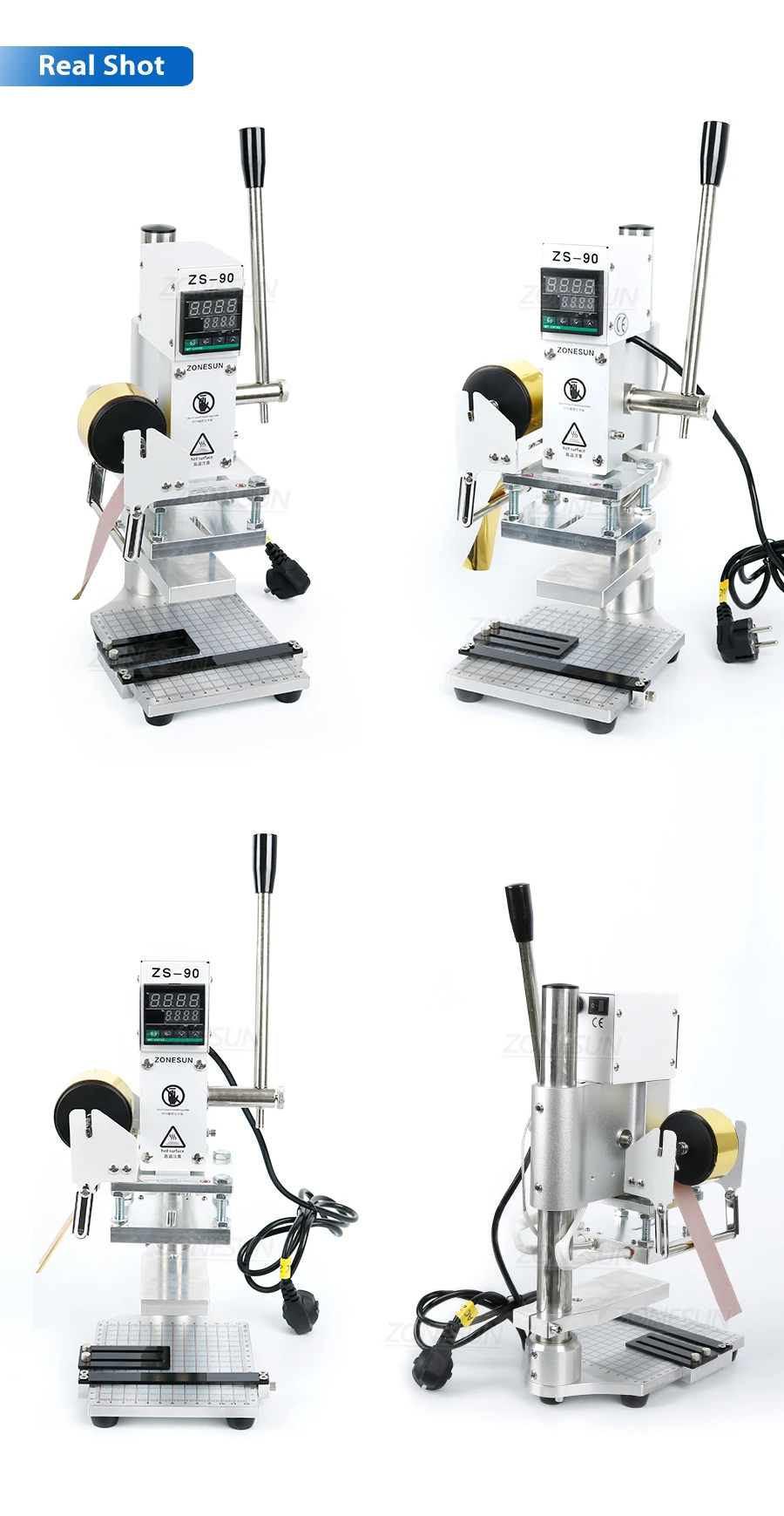 ZONESUN машина для горячего тиснения фольгой ручная машина для бронзирования с рабочим столом для карт из ПВХ кожи и бумажного кошелька 
