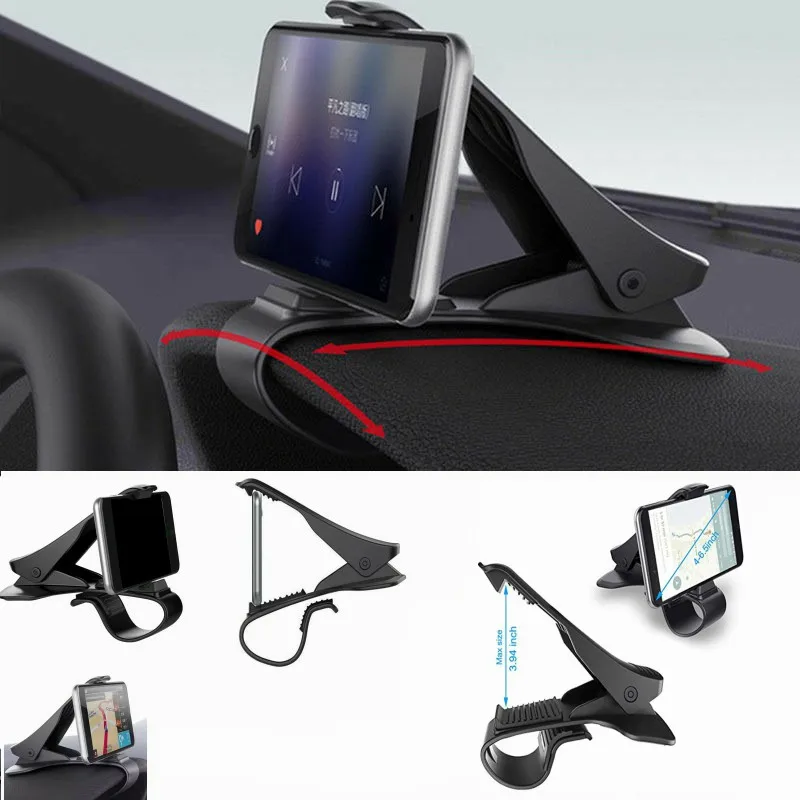 

Car Phone Holder Dashboard Mount Universal Cradle Cellphone Clip GPS Bracket Mobile Phone Holder Stand for Phone in Car HUD