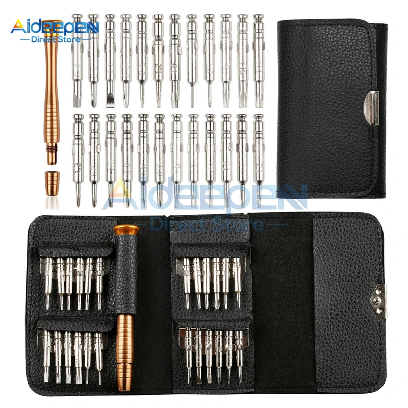25 in 1 Mini Precision Screwdriver Kit Screwdriver Repair Tools Set Repair Mobile Phone Watch Laptop Computer With Storage Bag