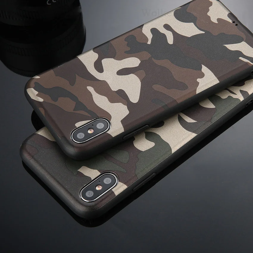 

Army Green Camouflage Case For iPhone X For iPhone 6 6S 7 8 Plus XR XS Max 5 5S SE Soft TPU Silicon Phone Cases Back Cover Coque