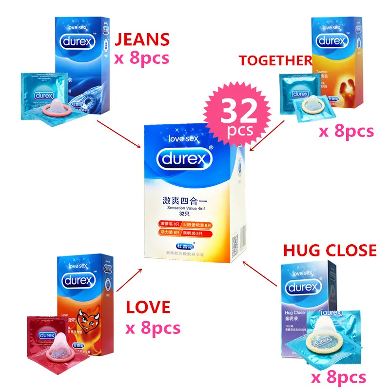 Durex 32 шт./упак. ощущение значение 4in1 ультра тонкое сексуальное нижнее