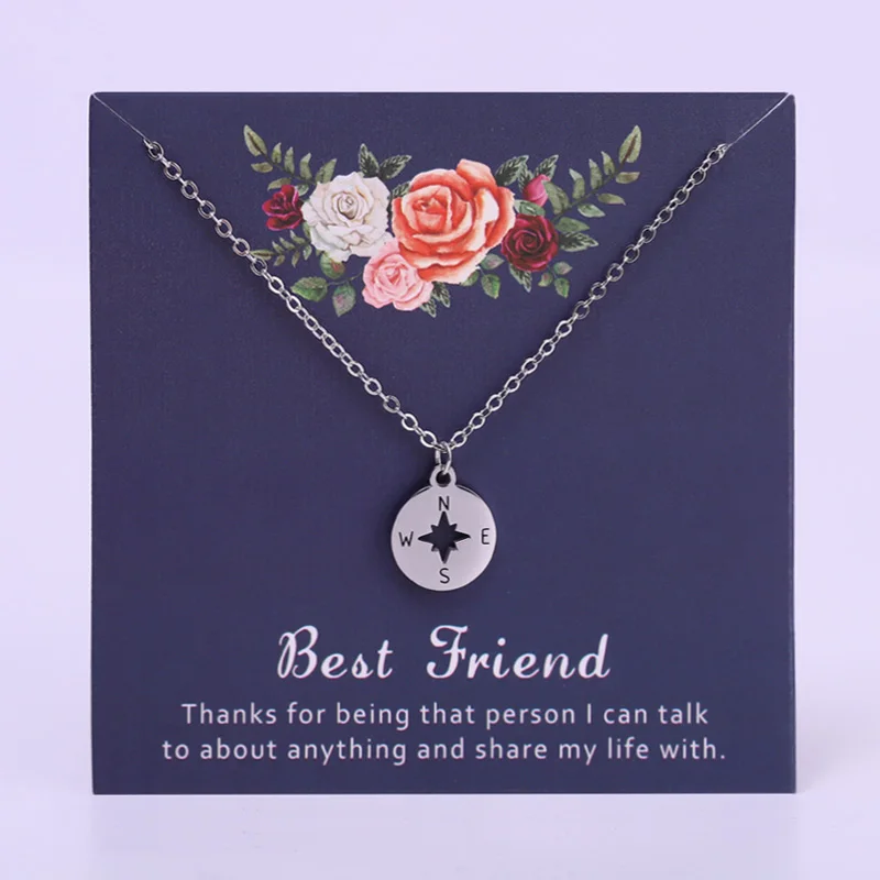 Ожерелье Best Friends с подвеской компас Бесконечность для женщин и мужчин унисекс