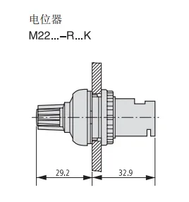 IP66 потенциометр M22-R1K