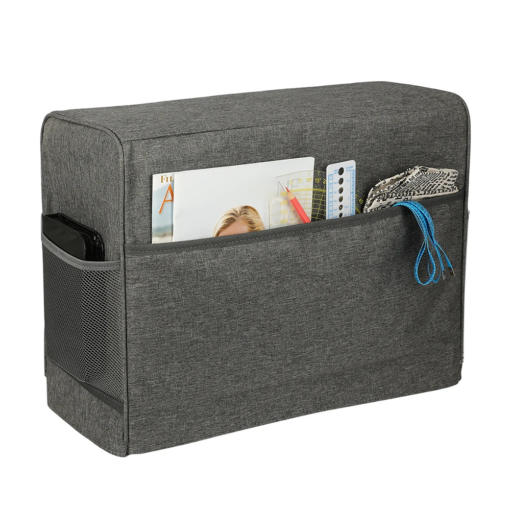 With Pockets Quilted Accessories Solid Protective Furniture Home Dust Cover Sewing Machine Sun Shade Oxford Cloth Universal - Color: Grey