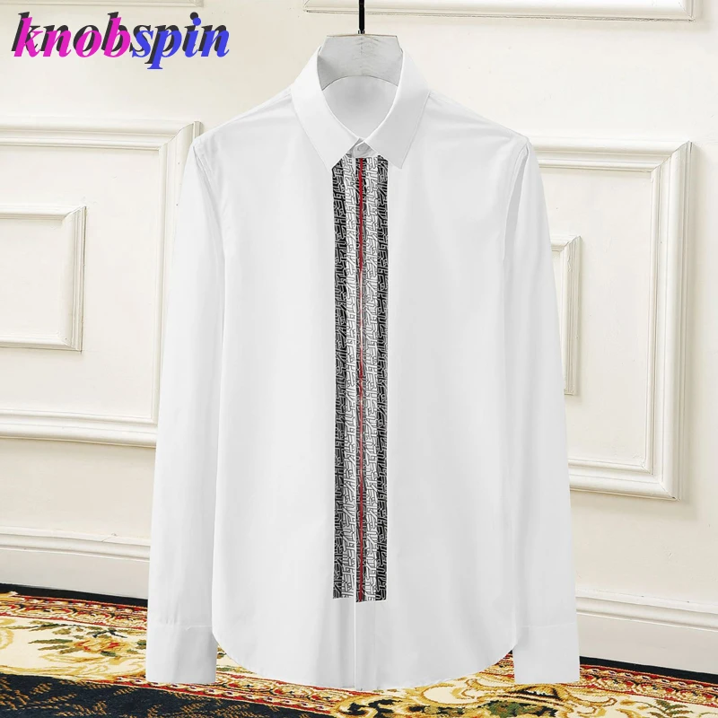 Фирменное Качество, деловая Мужская рубашка,, длинный рукав, тонкая, повседневная, Chemise homme, роскошная мужская одежда, большой размер 3XL 4XL, платья