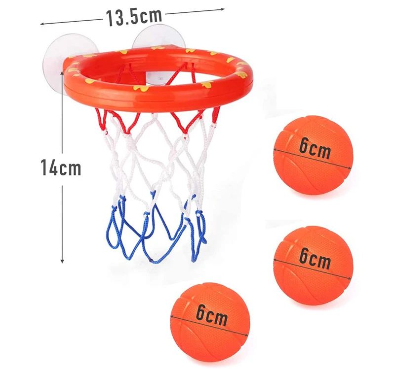 Toddler Bath Toys Kids Shooting Basket Bathtub Water Play Set for Baby Girl Boy with 3 Mini Plastic Basketballs Funny Shower