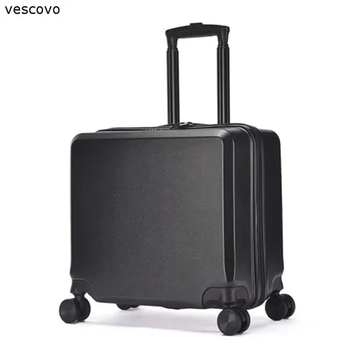 Vescovo 19 дюймов для переноски багажа на колёсиках, Спиннер для мужчин, Дорожный чемодан на колесиках, 19 дюймов для женщин, сумка на колесиках - Цвет: black