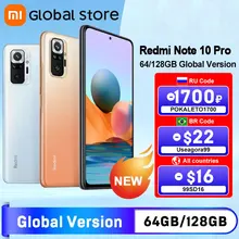 Global Version Xiaomi Redmi Note 10 Pro  64GB/ 128GB Smartphone 108MP Camera Snapdragon 732G 120Hz AMOLED Display