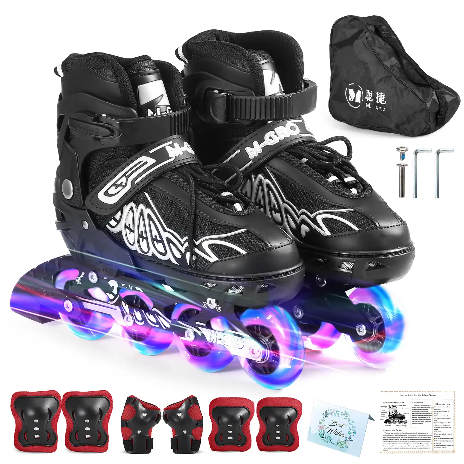 حذاء تزلج بعجلات قابل للتعديل مع عجلات مضيئة زلاجات تزلج خارجية للأطفال بنين بنات السيدات-في أحذية التزلج على الجليد من الرياضة والترفيه على AliExpress
