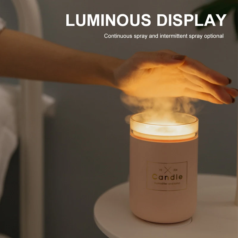 2019Ultrasonic Air Humidifier Candle Romantic Soft Light USB Essential Oil Diffuser Car Purifier Aroma Anion Mist Maker Hydratio