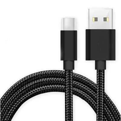 Кабель usb type C нейлоновый плетеный шнур быстрая зарядная зарядка и кабель синхронизации данных для samsung S8 S9 Plus huawei P30 Pro type-C провод - Цвет: Black Type C