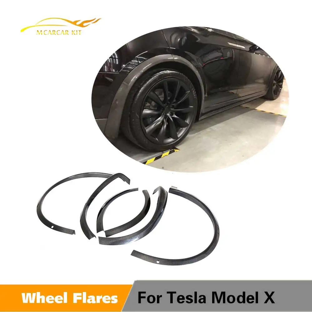 Углеродное волокно крыло вспышки для Tesla модель X Брызговики|Грязезащита| |