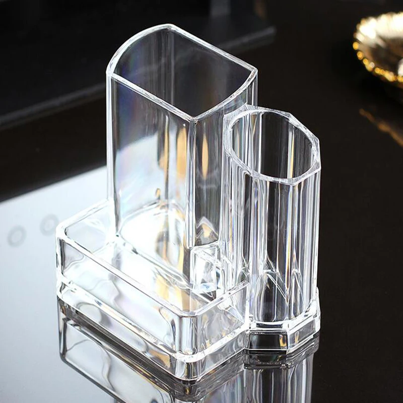 Transparent Makeup Brush Storage Box Organizer Acrylic Cosmetics Manager Jewelry Storage Box Office Supplies Business Card