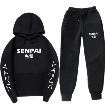 

Fashion japanese streetwear SENPAI Hoodie Set Multiple Colour Men Women Hoodies Pullover sudadera hombre Casual Sweatshirt Suit