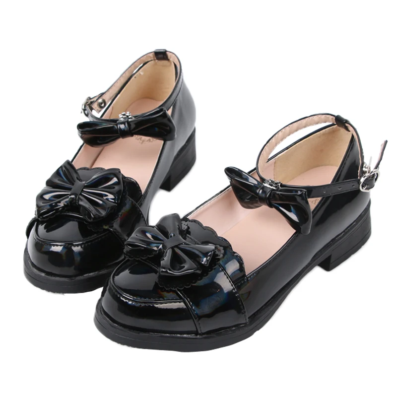 

Bowknot Lolita Shoes JK Japanese School Students Uniform Dress Girls Cute Sweet Princess Teen Girls Student Single shoes Cosplay