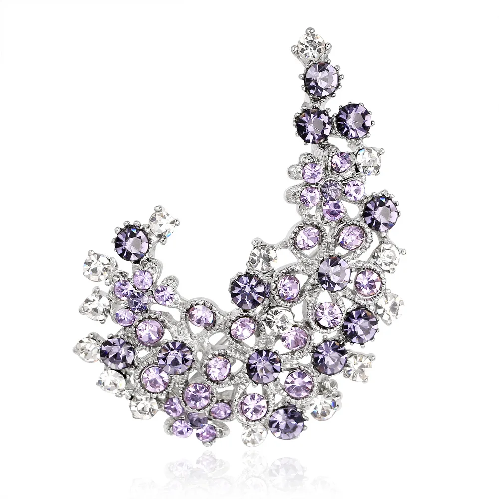 

2019 Elegant Jewelry Flower Shiny Rhinestone Women's Scarf Brooch Pin Accessory Gift