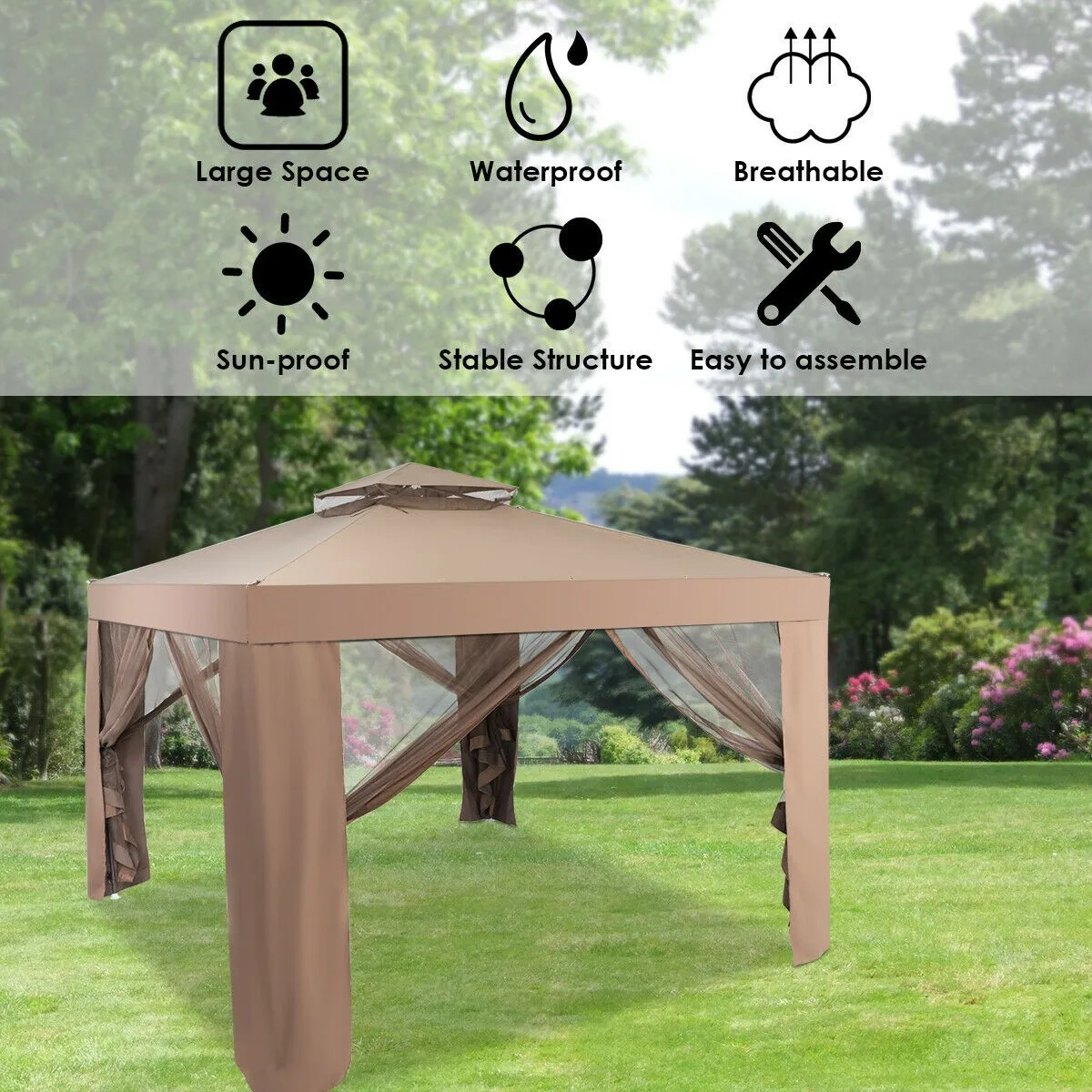 Gazebo Canopy Tenda Penampungan Taman 