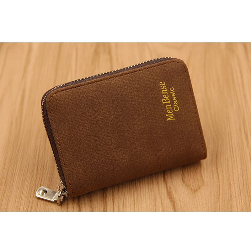 Fashion Men Wallet Solid Color Multifunction RFID Clutch Bag Letter Organ Zipper Coin Purse Multi-card Position Male Card Holder