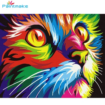 

Paintmake Color Animal DIY Paint By Numbers Cat Oil Painting on canvas Home decoration Painting Art Picture Kids Adult