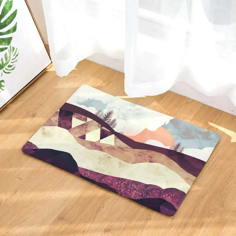 CAMMITEVER Sun River Pink Mountains Doormat Doormats Bedroom Tatami Waterproof Oil-proof Kitchen Rugs - Цвет: 2668-7