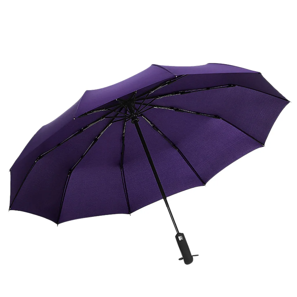 Фиолетовый Taschenschirm Auf-Zu Automatik Mini Regenschirm Winddicht Schwarz Зонт с двойным увеличением бизнес складной зонт A1 - Цвет: Фиолетовый
