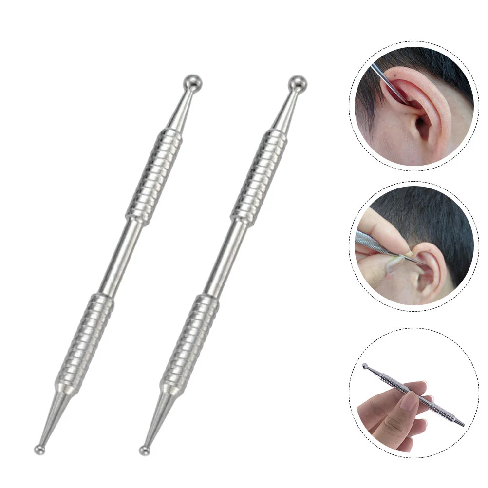 2Pcs Practical Ear Massagers Portable Acupuncture Point Pens (Silver) | Красота и здоровье