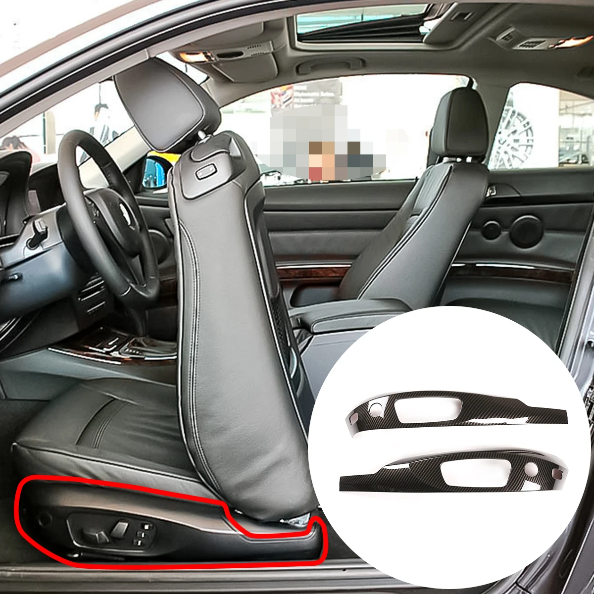 

For BMW 3 Series E90 2005-2012 /X1 E84 2010-2015 ABS car seat adjustment button decorative frame cover interior accessories