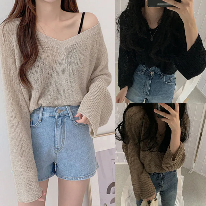 

Lazy Style Thin Long-sleeved Women's Summer Loose And Thin Sunscreen Sweater