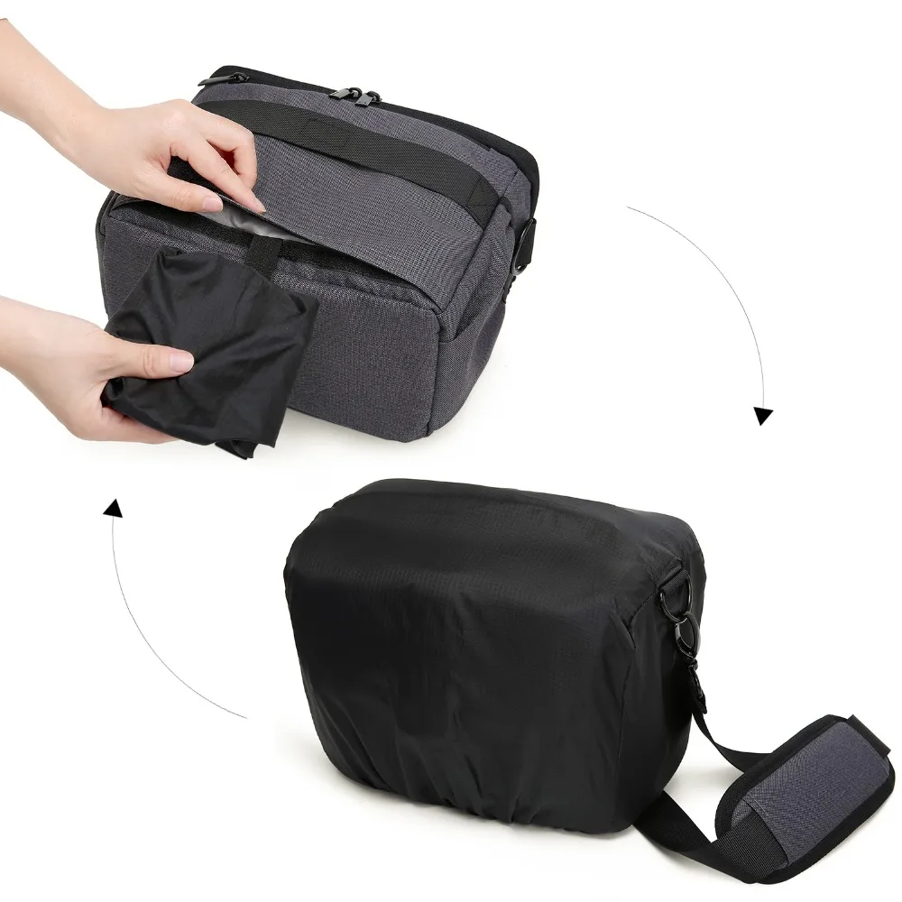 BAGSMART DSLR/SLR Camera Shoulder Bag Compact Gadget Bag with Thicken Top Handle & Adjustable Shoulder Strap