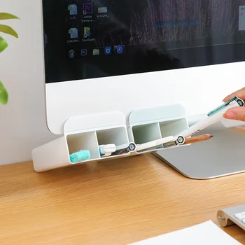 

Creative Wall-mounted Oblique Desk Storage Box Tube Pen Holder Stationery Rack Makeup Brush Shelf Organizer Office Home Goods