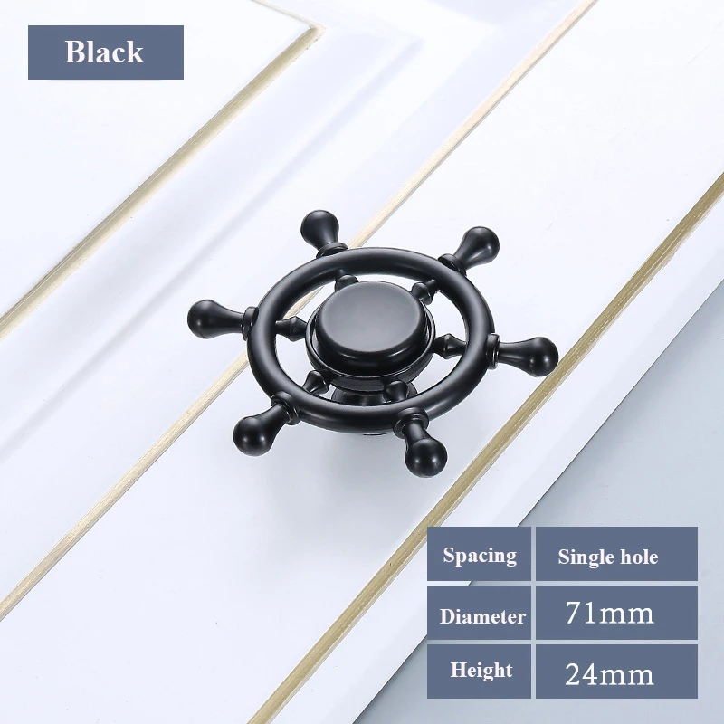 Style A1 Black Современные поворотные ручки с одним отверстием, ручки для кухонного ящика, шкафа, черные ручки, гироскоп с листовой мебельной плитой, ручки для шкафа - Цвет: Style A1 Black