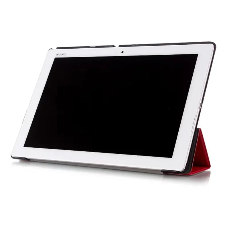 para Sony Xperia z2 Tablet Case Tri-fold Couro do Plutônio Capa para Sony Xperia z2 z3 z4 Case Tablet Coque Funda Preto Azul - Imagem 4