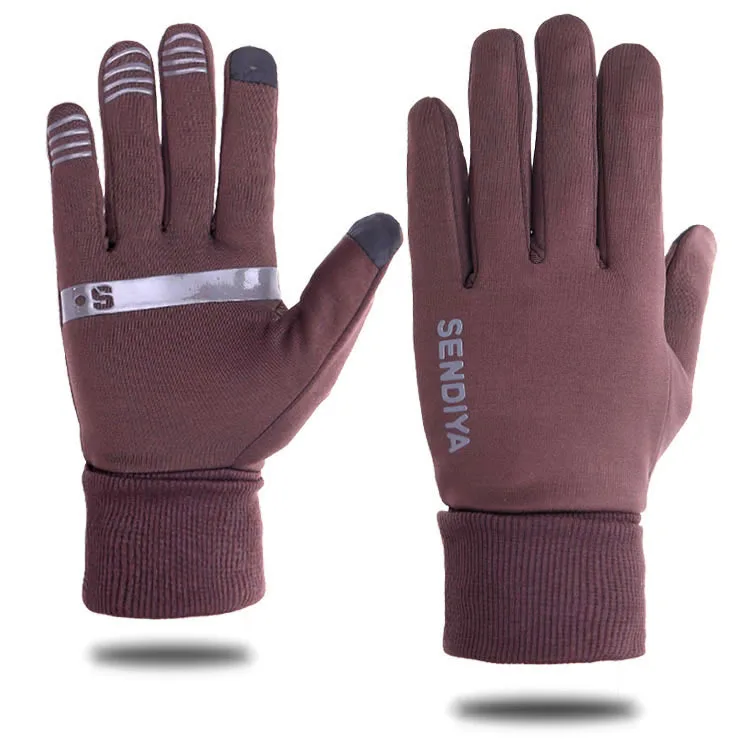 Повседневные перчатки мужские зимние плюс бархатные толстые перчатки полный палец противоскользящие и теплые силикагелевые Нескользящие