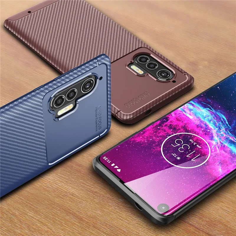Чехол для Motorola Edge Plus чехол Moto бампер из мягкого углеродного волокна корпус задней