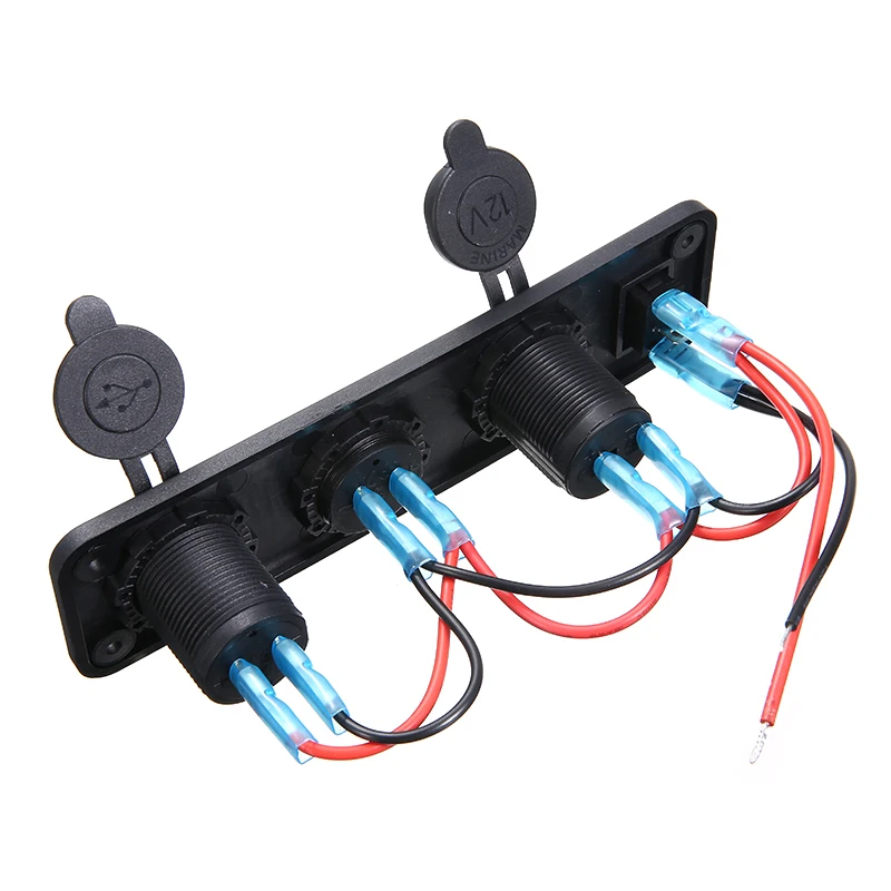 Online DC 12V 24V Cigarette Lighter Socket 2 USB 4.2A Splitter Charger Adapter Green Voltmeter Car Accessories