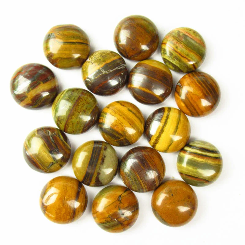 

10Pcs 16x6mm Wholesale High Quality Yellow Tiger Eye Gem Round Cab Cabochon for Diy Making Jewelry Accessories Wholesale