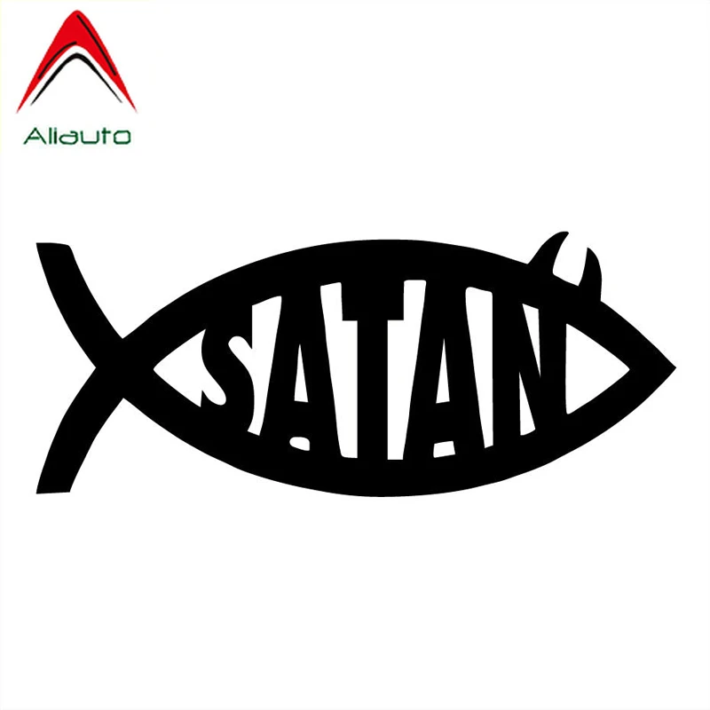 Алиавто индивидуальная наклейка для автомобиля сатана Рыба животное виниловый