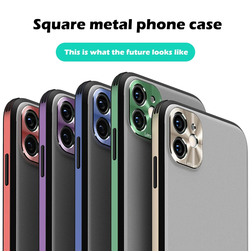 Роскошный Матовый металлический чехол для iPhone 11 12 Pro Max противоударный XS X XR Plus