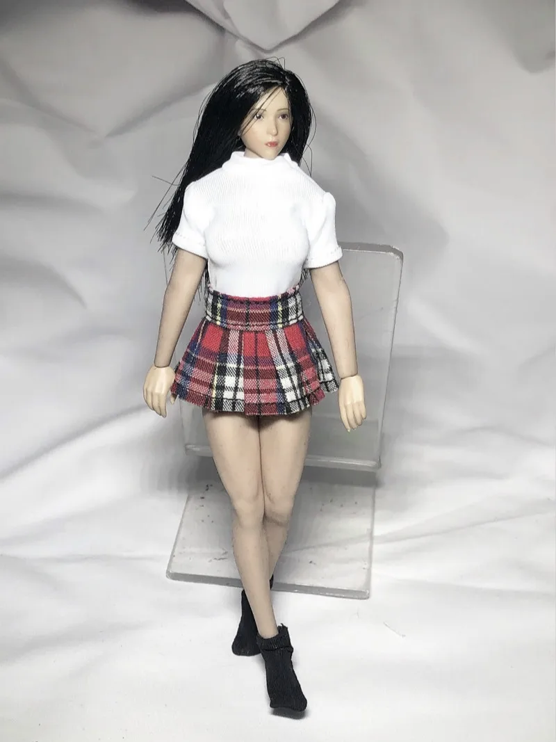 In Stock 1/12 scale female action figures Pleated Dress shirt for