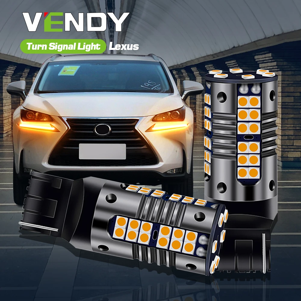 

2x Светодиодная лампа указателя поворота Canbus WY21W 7440A для Lexus LS430 LS460 LS600H GX470 GX460 NX200T NX300H RC F RC350 RC200T RC300