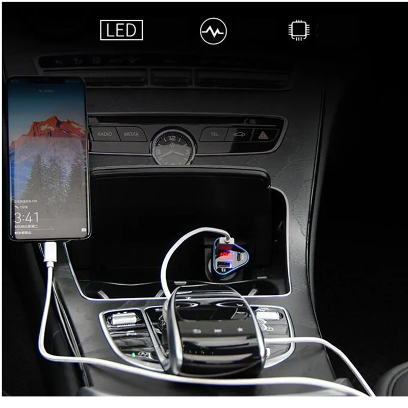 Универсальный QC3.0 Автомобильный Прикуриватель разъем 2.1A многопортовый USB быстрая зарядка автомобильное зарядное устройство для автомобиля монитор напряжения автомобиля