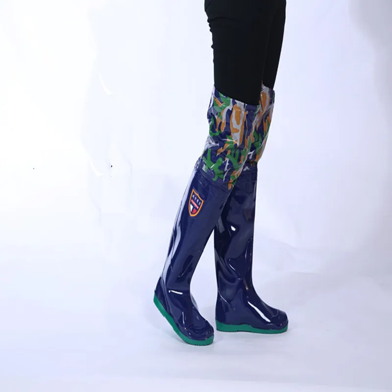 EU 35-45 High Rain Shoes Men Women Outdoor Fishing Field Garden Working Over Knees Pant Aqua Boots Anti-wear Non-slip Trousers